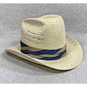 Bailey U-Rollit Cowboy Hat Size 6 3/4 Natural Straw New West Western‎ Hatband